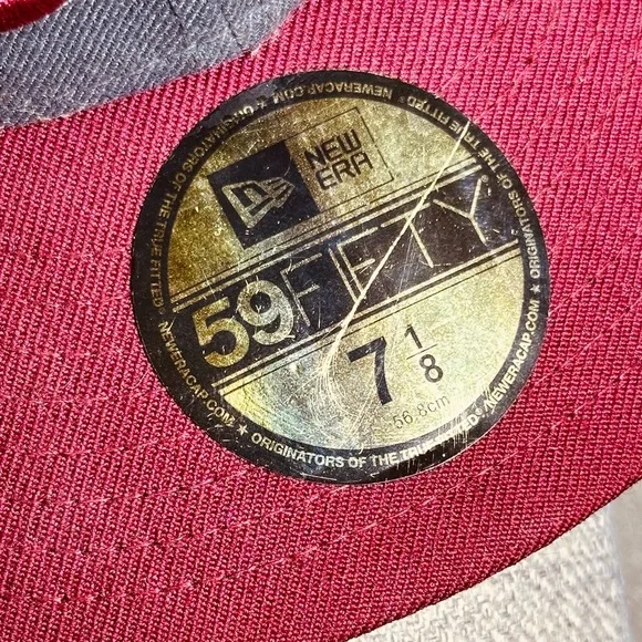 Alabama Crimson Tide New Era Basic 59FIFTY Fitted Hat - Graphite/Crimson - Picture 6 of 8